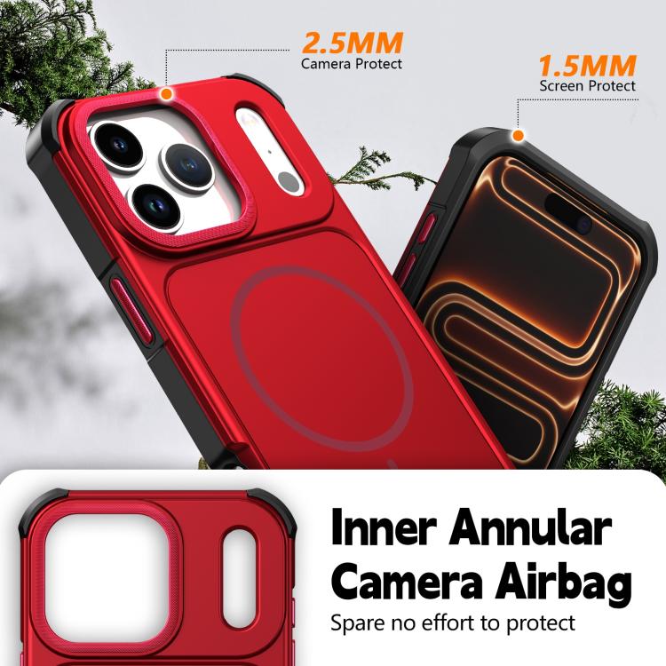 For iPhone Air Solid Color 2 in 1 Magnetic Airbag Shockproof Phone Case