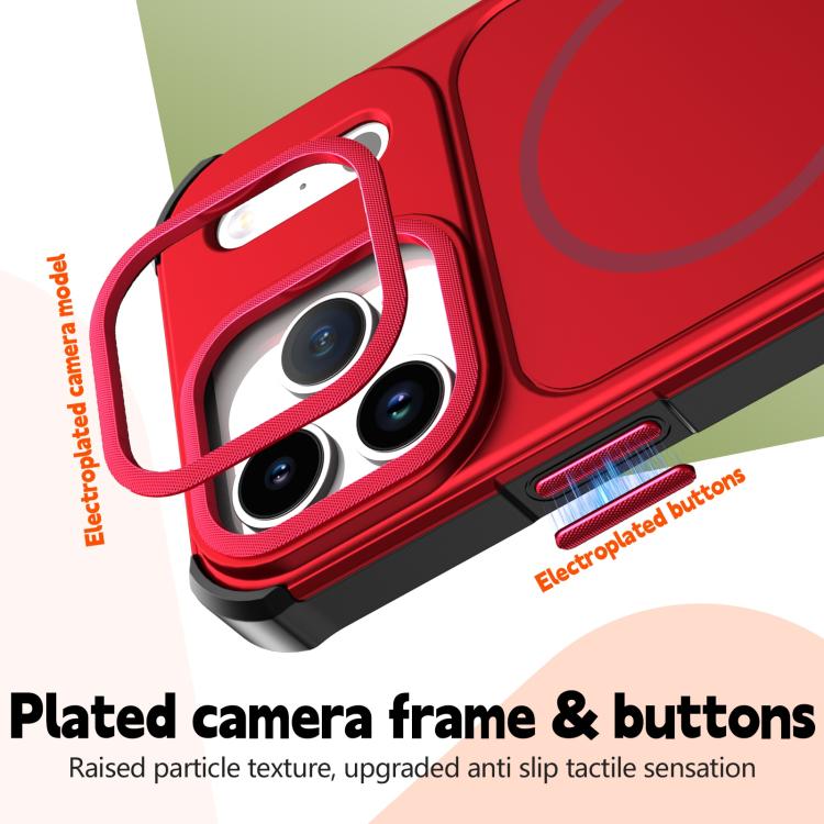 For iPhone Air Solid Color 2 in 1 Magnetic Airbag Shockproof Phone Case