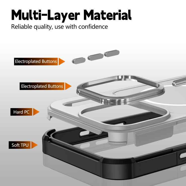 For iPhone Air Solid Color 2 in 1 Magnetic Airbag Shockproof Phone Case