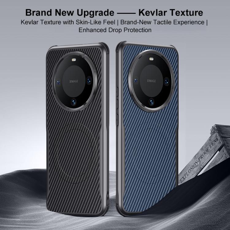 For Huawei Mate 50 Pro Blade-Style Carbon Fiber Texture Magnetic Skin-Feel Phone Case