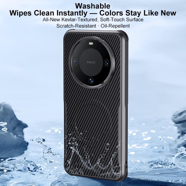 For Huawei Mate 60 Blade-Style Carbon Fiber Texture Magnetic Skin-Feel Phone Case