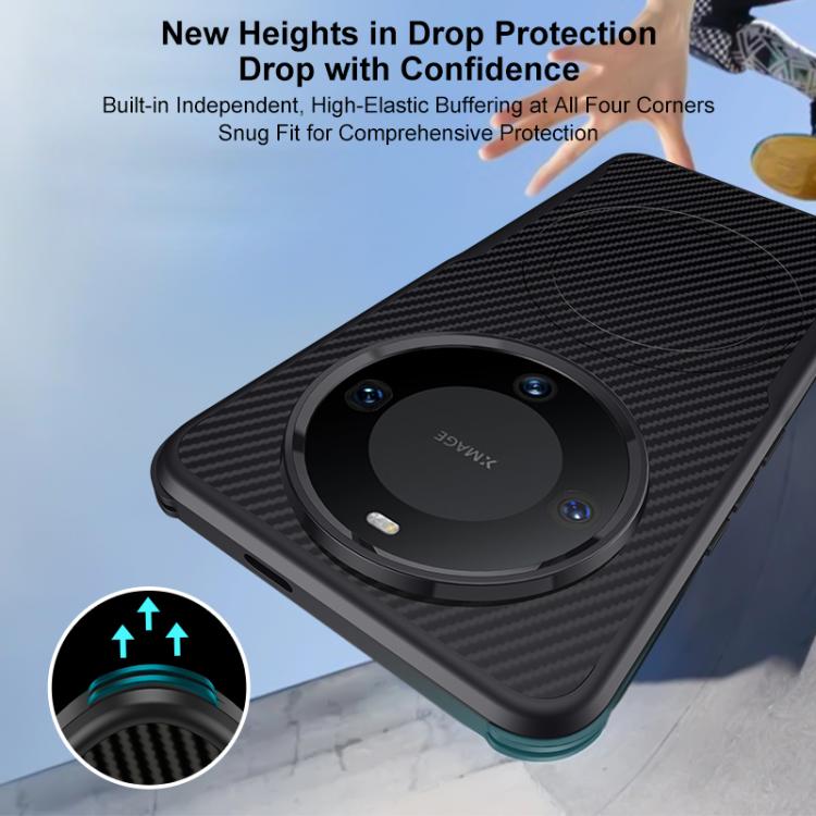 For Huawei Mate 60 Blade-Style Carbon Fiber Texture Magnetic Skin-Feel Phone Case
