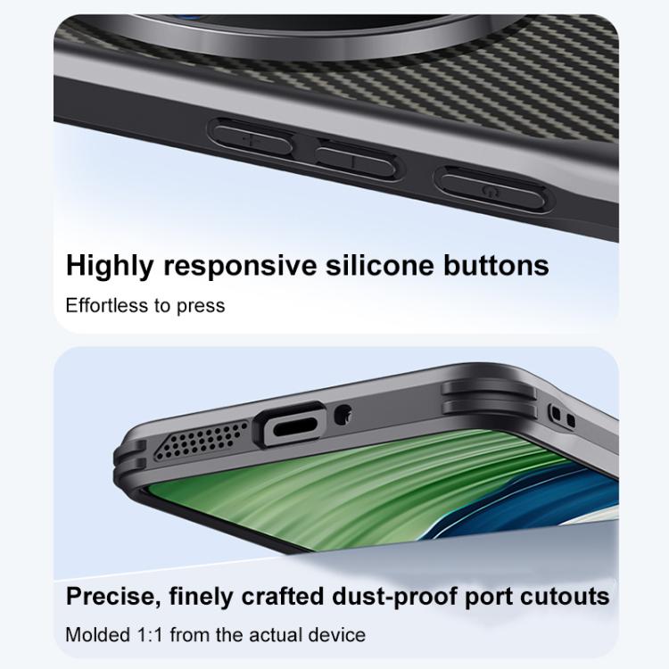 For Huawei Mate 60 Pro Blade-Style Carbon Fiber Texture Magnetic Skin-Feel Phone Case