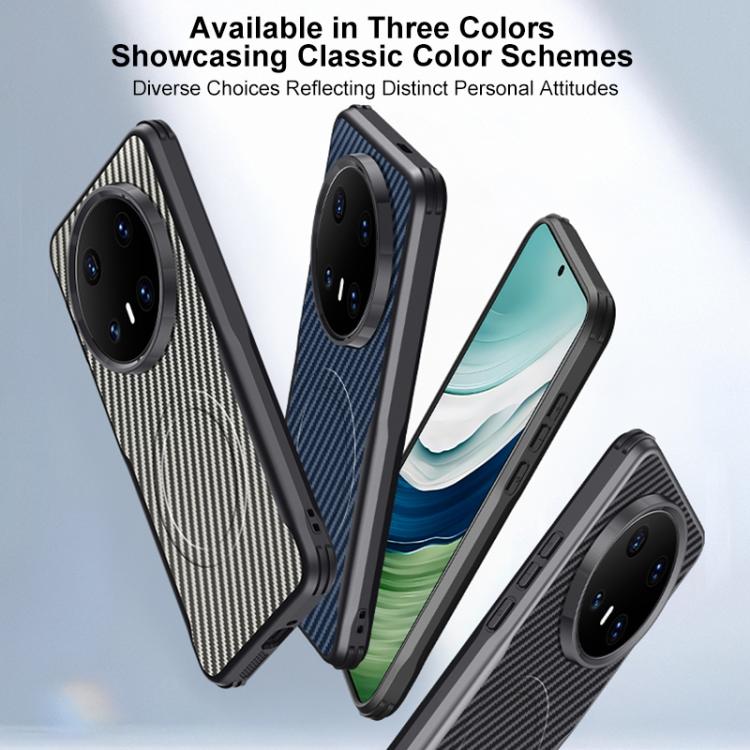 For Huawei Mate 70 Blade-Style Carbon Fiber Texture Magnetic Skin-Feel Phone Case