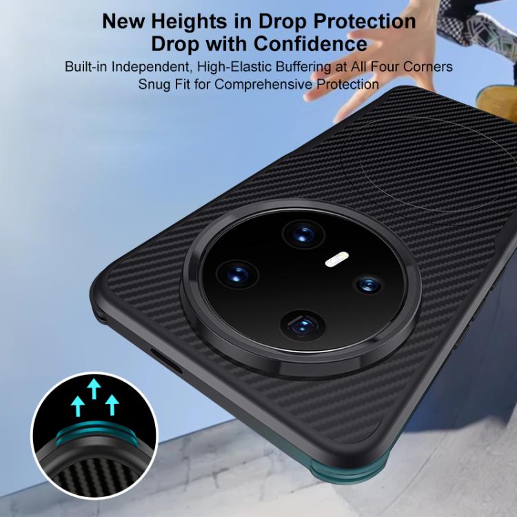 For Huawei Mate 70 Pro Blade-Style Carbon Fiber Texture Magnetic Skin-Feel Phone Case