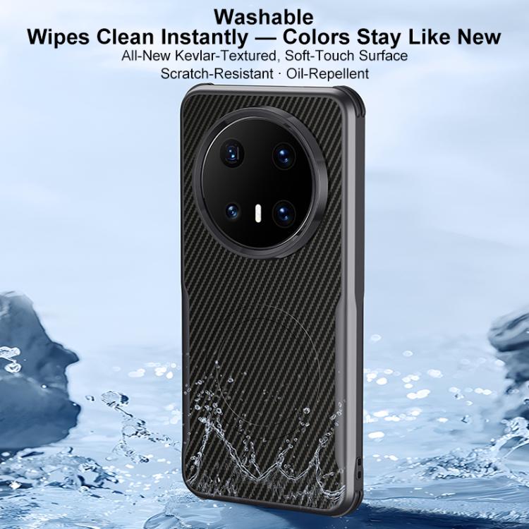 For Huawei Mate 70 Pro Blade-Style Carbon Fiber Texture Magnetic Skin-Feel Phone Case