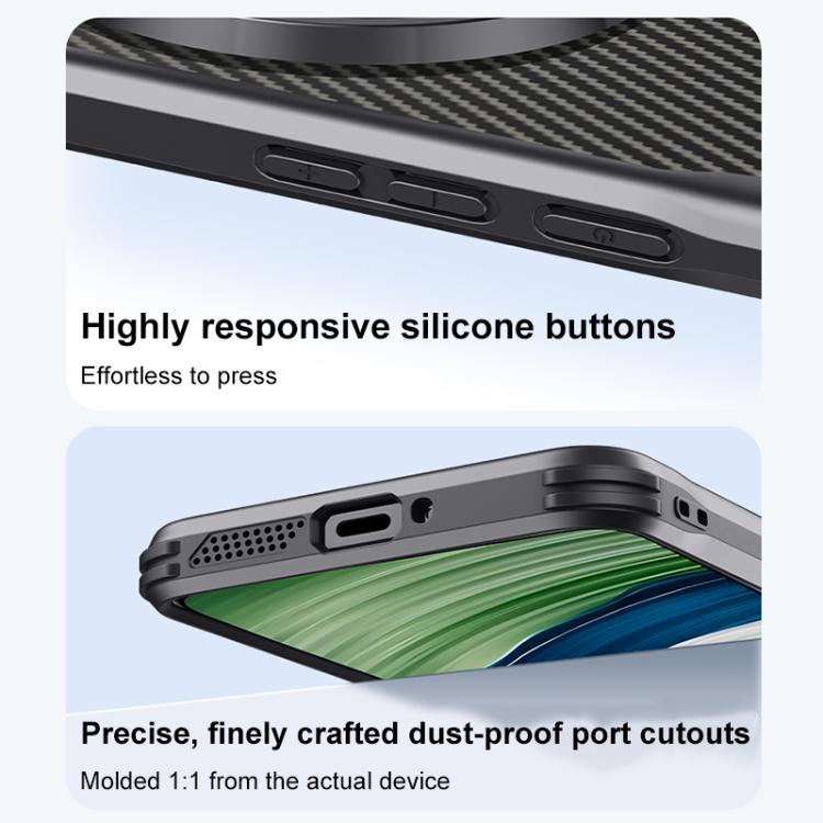 For Huawei Mate 70 Pro Blade-Style Carbon Fiber Texture Magnetic Skin-Feel Phone Case