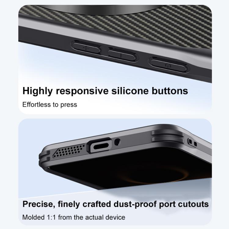 For Huawei Mate 80 Blade-Style Carbon Fiber Texture Magnetic Skin-Feel Phone Case