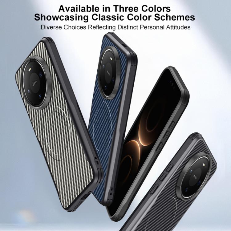 For Huawei Mate 80 Blade-Style Carbon Fiber Texture Magnetic Skin-Feel Phone Case