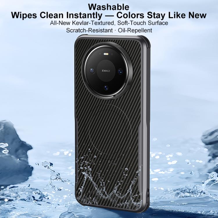 For Huawei Mate 80 Blade-Style Carbon Fiber Texture Magnetic Skin-Feel Phone Case