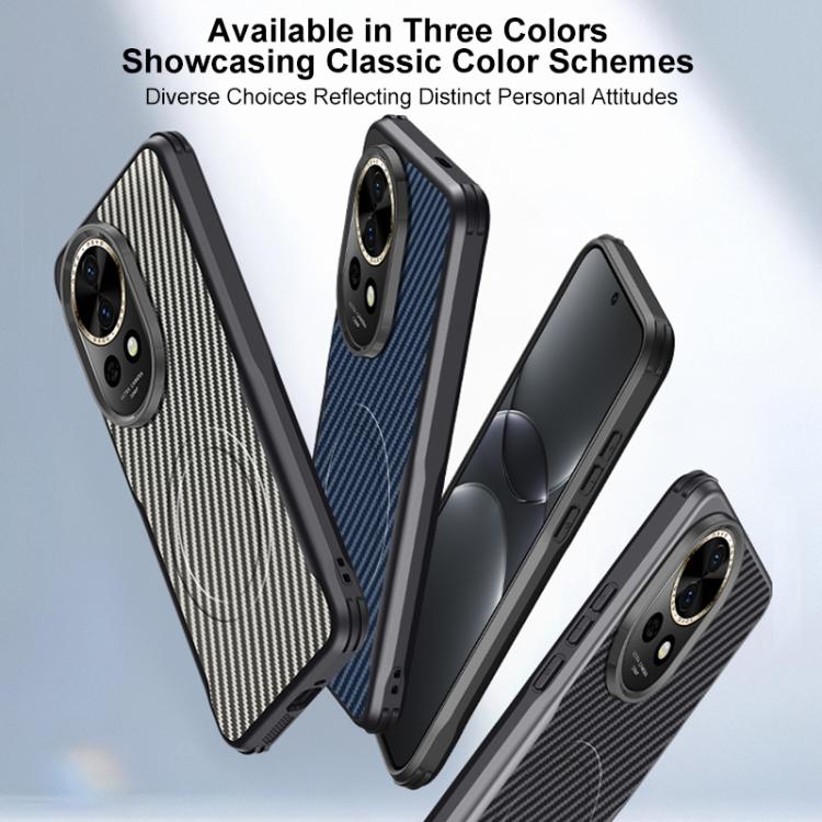 For Huawei nova 13 Blade-Style Carbon Fiber Texture Magnetic Skin-Feel Phone Case