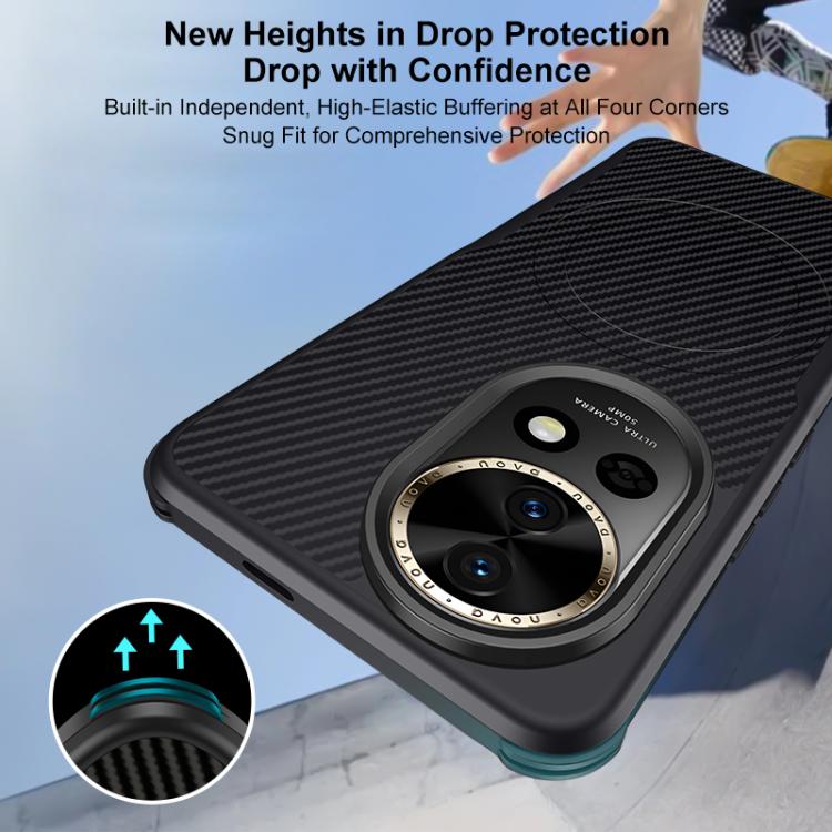 For Huawei nova 13 Blade-Style Carbon Fiber Texture Magnetic Skin-Feel Phone Case