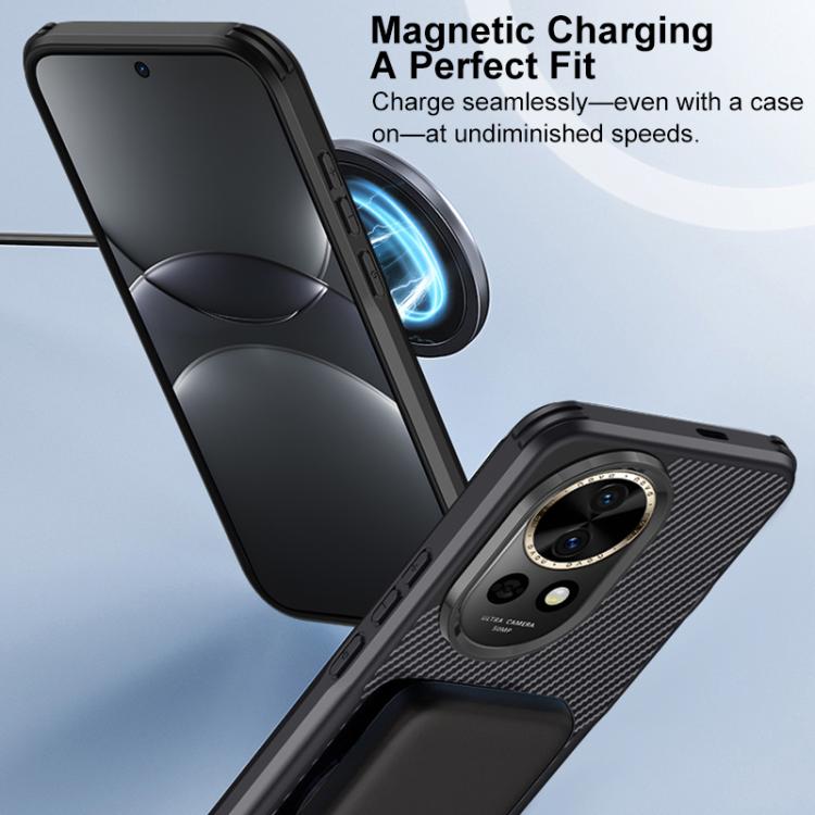 For Huawei nova 13 Blade-Style Carbon Fiber Texture Magnetic Skin-Feel Phone Case