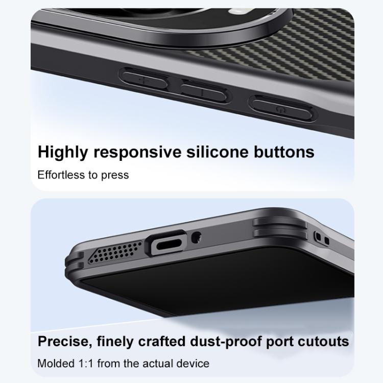 For Huawei nova 14 Pro Blade-Style Carbon Fiber Texture Magnetic Skin-Feel Phone Case