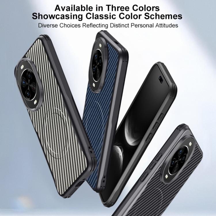 For Huawei nova 14 Pro Blade-Style Carbon Fiber Texture Magnetic Skin-Feel Phone Case