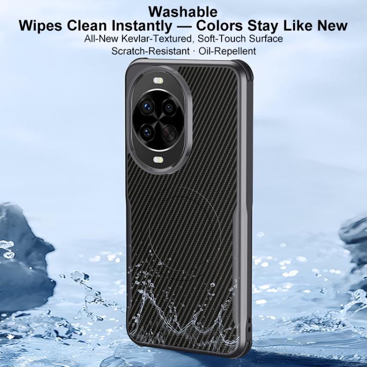 For Huawei nova 14 Pro Blade-Style Carbon Fiber Texture Magnetic Skin-Feel Phone Case