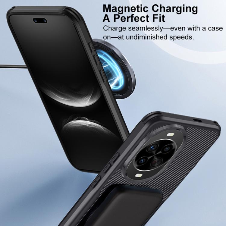 For Huawei nova 14 Pro Blade-Style Carbon Fiber Texture Magnetic Skin-Feel Phone Case