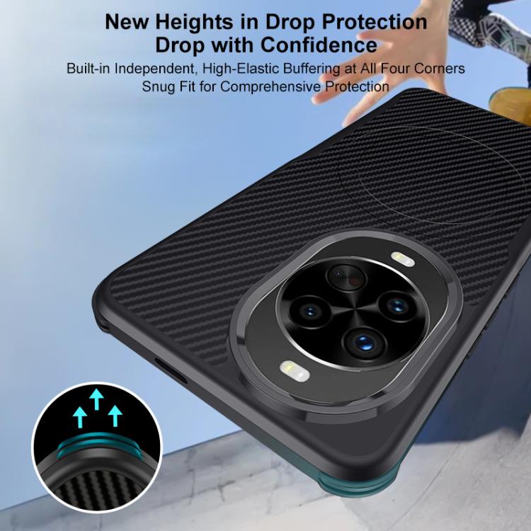 For Huawei nova 14 Pro Blade-Style Carbon Fiber Texture Magnetic Skin-Feel Phone Case
