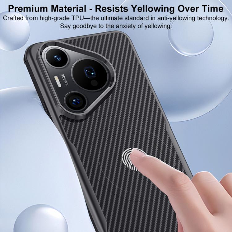 For Huawei Pura 70 Pro Blade-Style Carbon Fiber Texture Magnetic Skin-Feel Phone Case