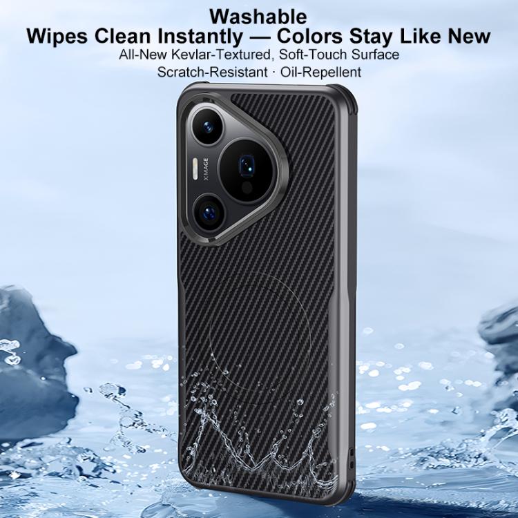 For Huawei Pura 80 Pro Blade-Style Carbon Fiber Texture Magnetic Skin-Feel Phone Case