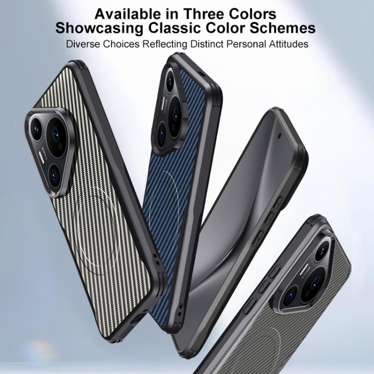 For Huawei Pura 80 Pro Blade-Style Carbon Fiber Texture Magnetic Skin-Feel Phone Case