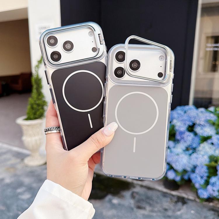 For iPhone 17 Pro Vibrant Dual-color Lens Kickstand Magnetic Phone Case