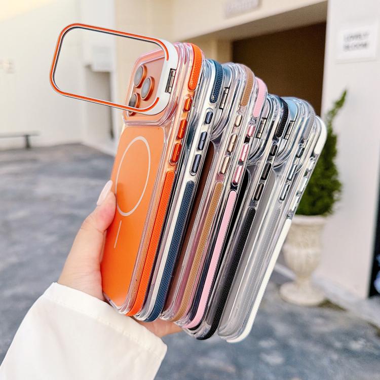 For iPhone 17 Pro Vibrant Dual-color Lens Kickstand Magnetic Phone Case