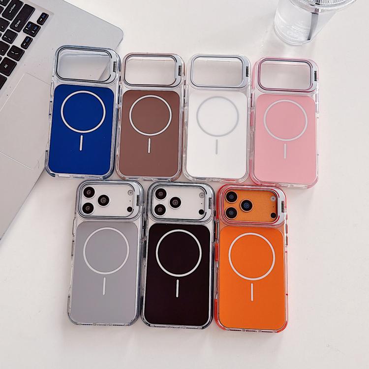 For iPhone 17 Pro Vibrant Dual-color Lens Kickstand Magnetic Phone Case