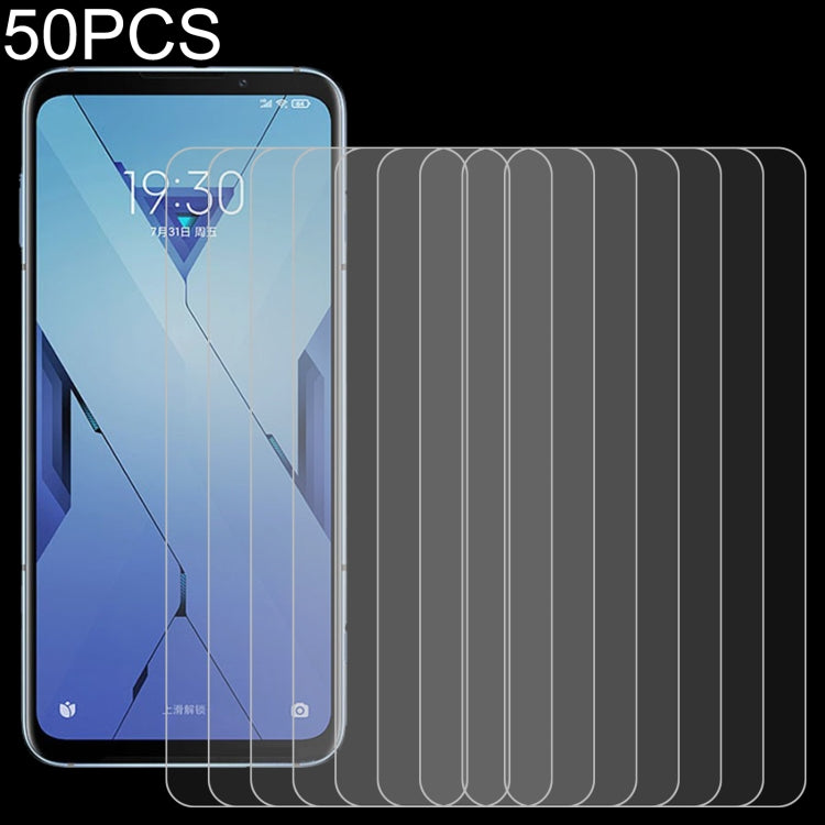 For Xiaomi Black Shark 3S 50 PCS 0.26mm 9H 2.5D Tempered Glass Film