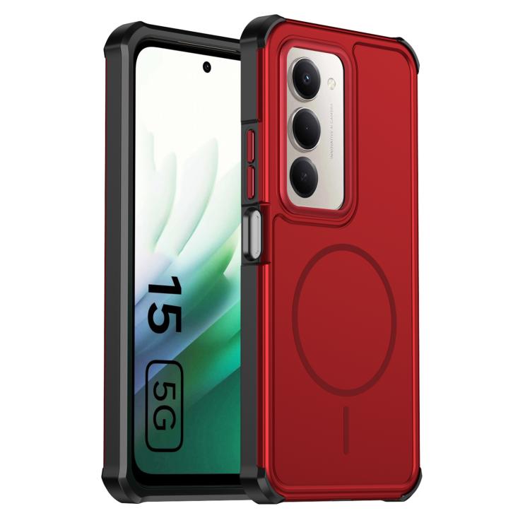 For Redmi 15 5G Global / 15 4G SEA 169.5mm Solid Color 2 in 1 Magnetic Airbag Shockproof Phone Case