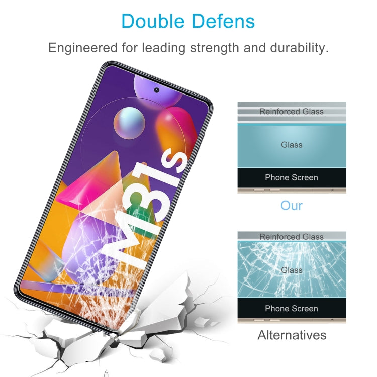 For Samsung Galaxy M31s 50 PCS 0.26mm 9H 2.5D Tempered Glass Film