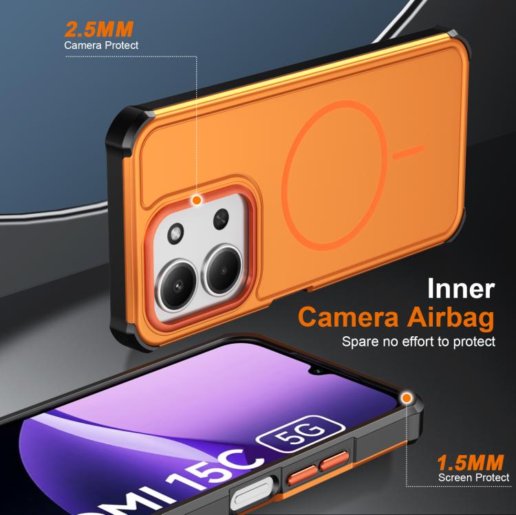 For Redmi 15 5G Global / 15 4G SEA 169.5mm Solid Color 2 in 1 Magnetic Airbag Shockproof Phone Case