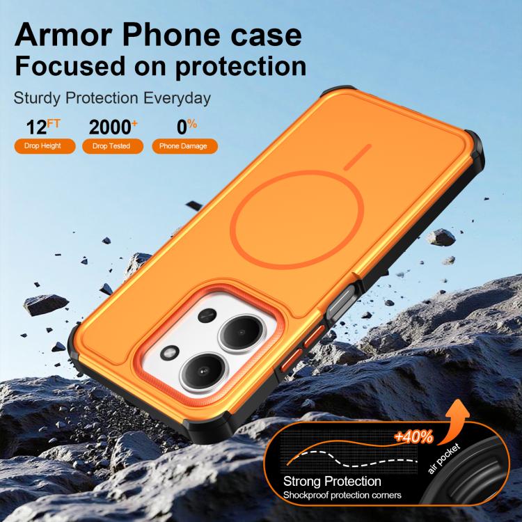 For Redmi Note 15 4G / 5G Global 164mm Solid Color 2 in 1 Magnetic Airbag Shockproof Phone Case