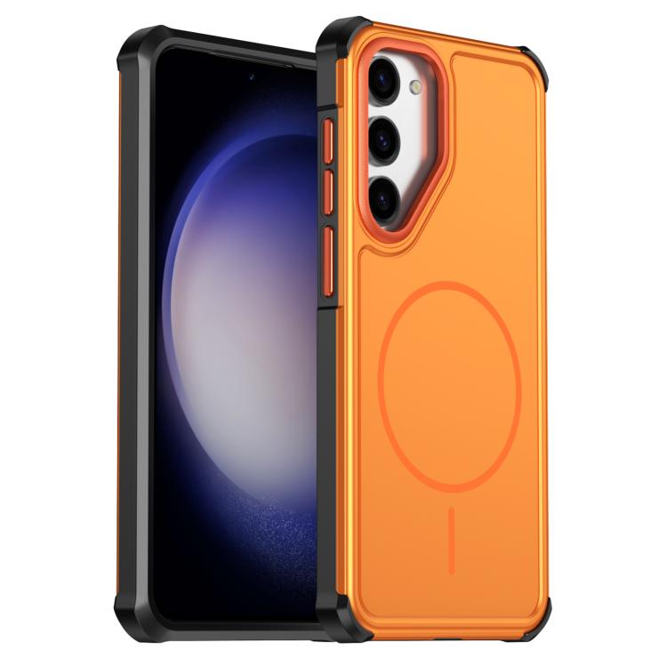For Samsung Galaxy S23+ 5G Solid Color 2 in 1 Magnetic Airbag Shockproof Phone Case