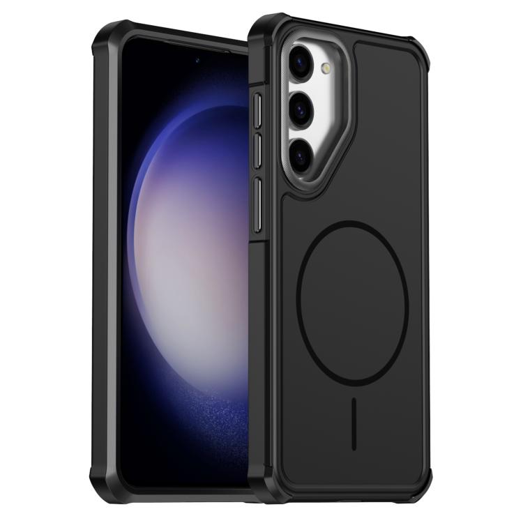 For Samsung Galaxy S23+ 5G Solid Color 2 in 1 Magnetic Airbag Shockproof Phone Case