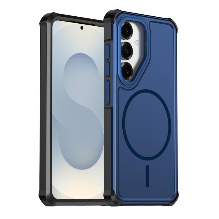 For Samsung Galaxy S25 5G Solid Color 2 in 1 Magnetic Airbag Shockproof Phone Case