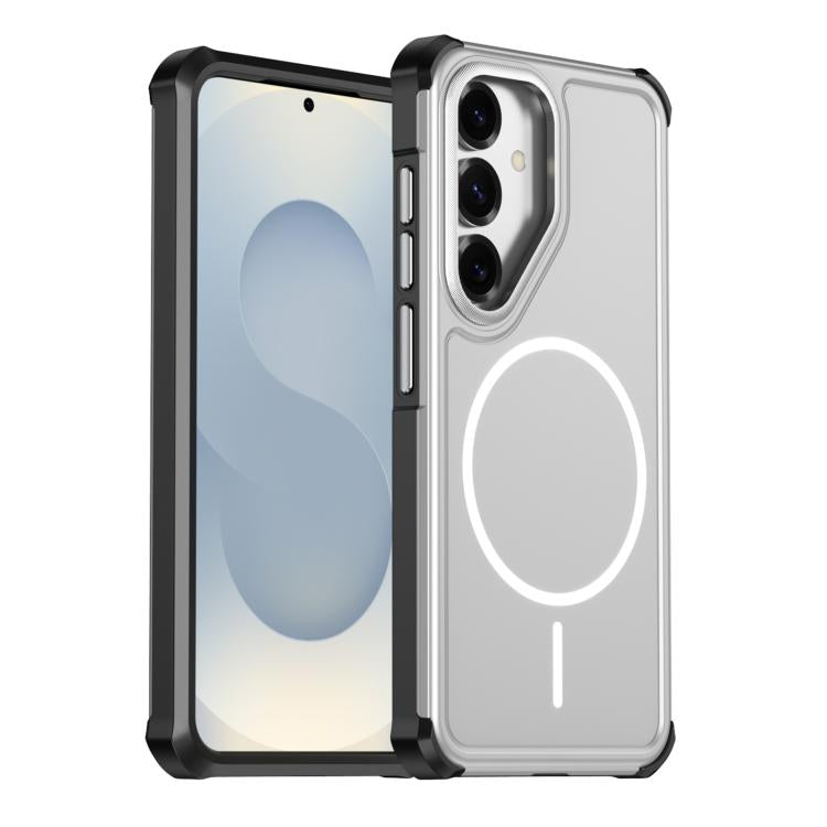 For Samsung Galaxy S25 5G Solid Color 2 in 1 Magnetic Airbag Shockproof Phone Case