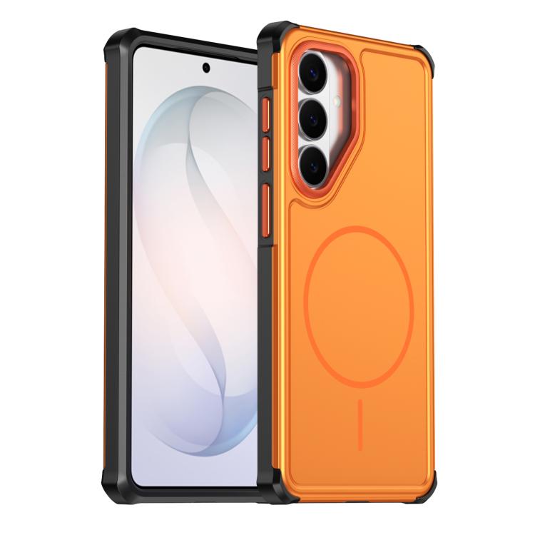 For Samsung Galaxy S26+ 5G Solid Color 2 in 1 Magnetic Airbag Shockproof Phone Case