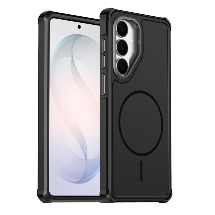 For Samsung Galaxy S26+ 5G Solid Color 2 in 1 Magnetic Airbag Shockproof Phone Case