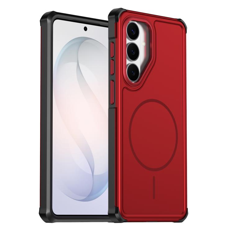 For Samsung Galaxy S26+ 5G Solid Color 2 in 1 Magnetic Airbag Shockproof Phone Case