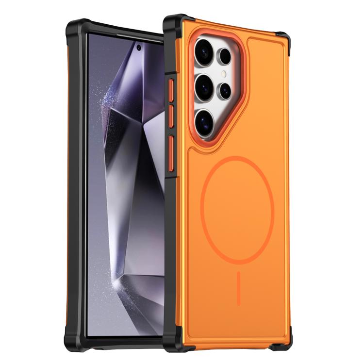 For Samsung Galaxy S24 Ultra 5G Solid Color 2 in 1 Magnetic Airbag Shockproof Phone Case