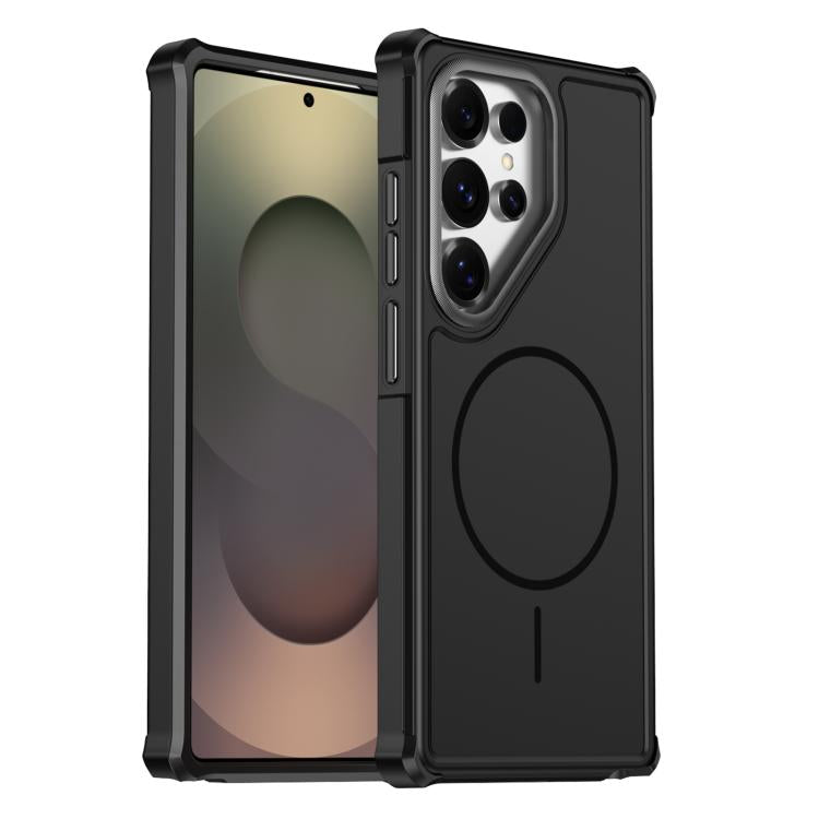 For Samsung Galaxy S25 Ultra 5G Solid Color 2 in 1 Magnetic Airbag Shockproof Phone Case