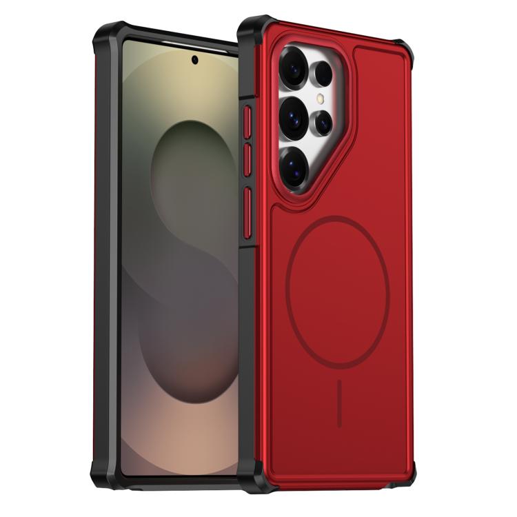 For Samsung Galaxy S25 Ultra 5G Solid Color 2 in 1 Magnetic Airbag Shockproof Phone Case
