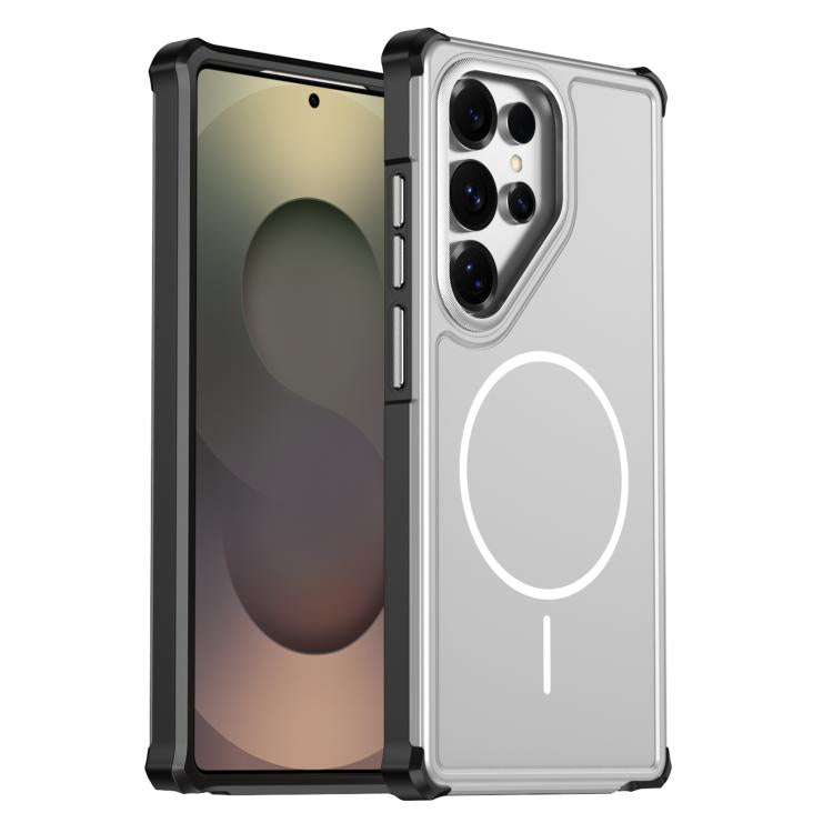 For Samsung Galaxy S25 Ultra 5G Solid Color 2 in 1 Magnetic Airbag Shockproof Phone Case