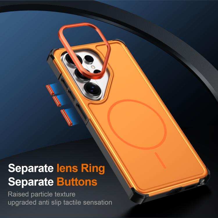 For Samsung Galaxy S26+ 5G Solid Color 2 in 1 Magnetic Airbag Shockproof Phone Case