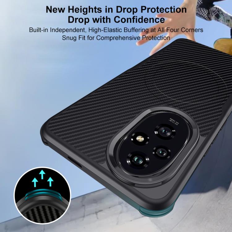 For Honor 200 Blade-Style Carbon Fiber Texture Magnetic Skin-Feel Phone Case