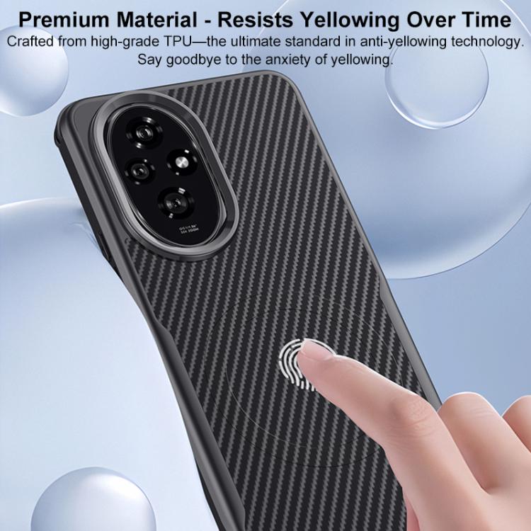 For Honor 200 Blade-Style Carbon Fiber Texture Magnetic Skin-Feel Phone Case