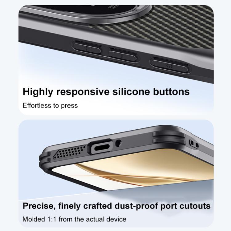 For Honor 200 Blade-Style Carbon Fiber Texture Magnetic Skin-Feel Phone Case