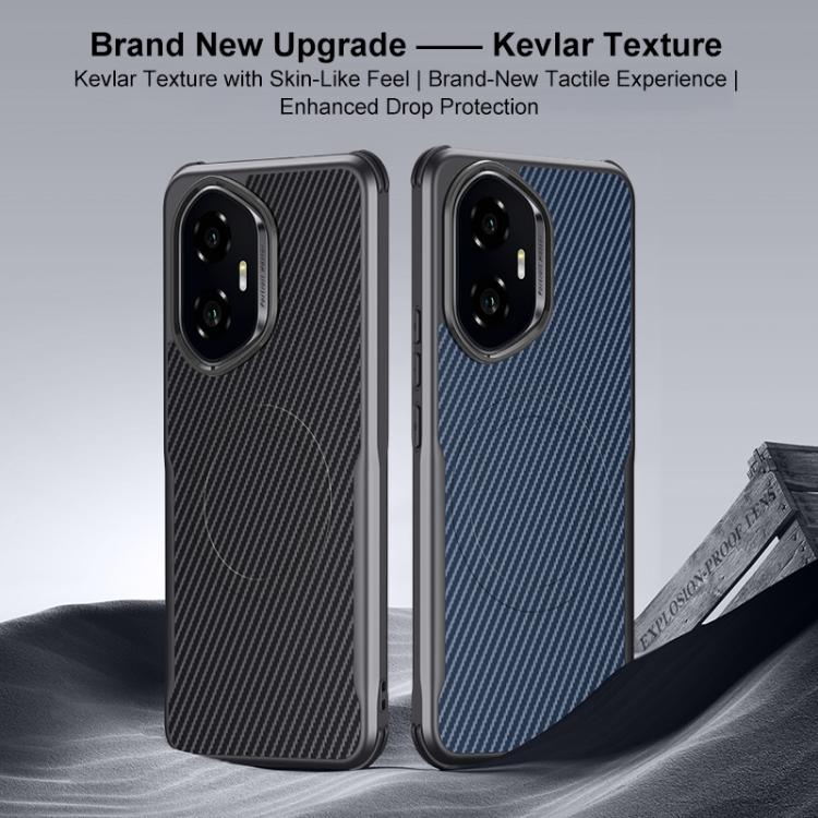 For Honor 300 Blade-Style Carbon Fiber Texture Magnetic Skin-Feel Phone Case