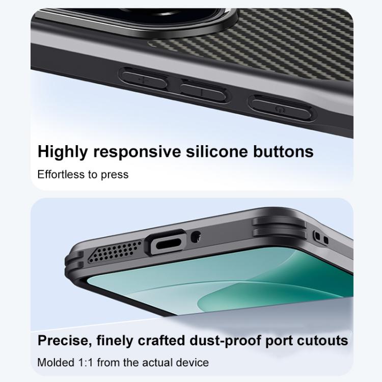 For Honor 300 Blade-Style Carbon Fiber Texture Magnetic Skin-Feel Phone Case